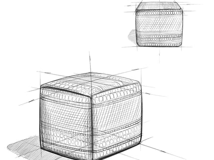 Grady - Handcrafted Square Pouf