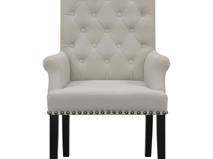 Norwich - Dining Arm Chair With Button Tufting And Rolled Top