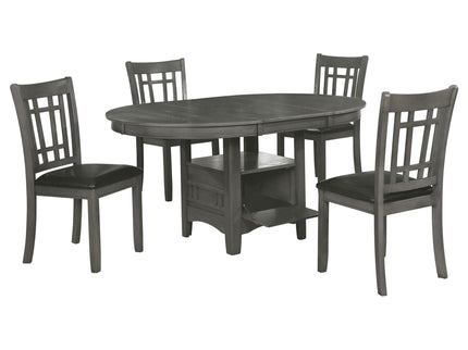 Ingall - 5 Piece Set With Storage Table And Upholstered Chairs - Medium Gray