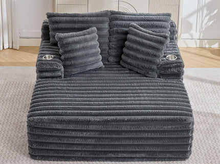 Oversized Chaise Lounge Chair Indoor With Pillows For Living Room