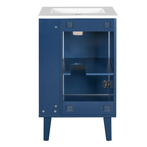 Bathroom Vanity With Sink, Soft-Close Door, Half-Moon Pulls