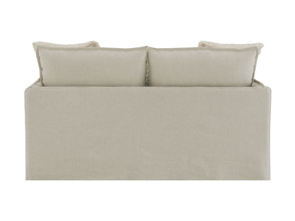 Upendo - Pattern Linen Loveseat With 2 Toss Pillows - Beige