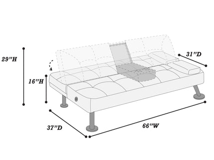 Adjustable Sofa With Fold Down Table And Cup Holders
