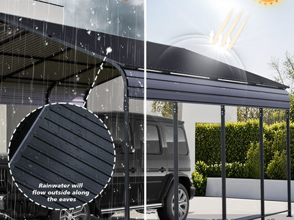 Heavy Duty Carport With Galvanized Roof And Enhanced Base - Anthracite