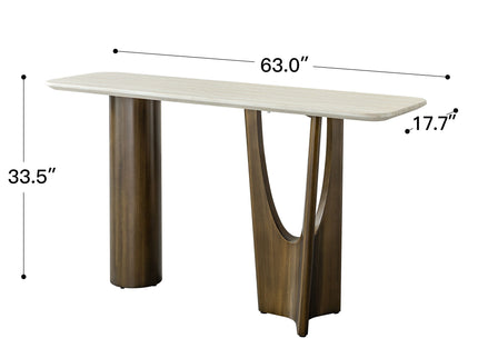 Console Table - Antique Bronze / Beige