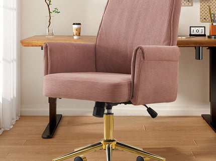 Ergonomic Mid-Back Office Chair With Gold Base