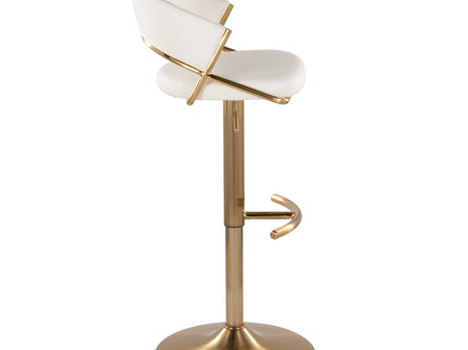 Jie - Contemporary Adjustable Barstool With Swivel With Rounded T Footrest (Set of 2)