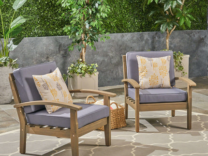Peyton Club Chair Outdoor Seating Acacia Wood 32.25 X 28.00 X 31.25"