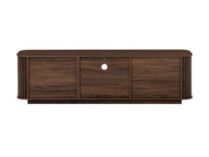 70" TV Stand With Ample Storage, Curved Corners - Dark Brown