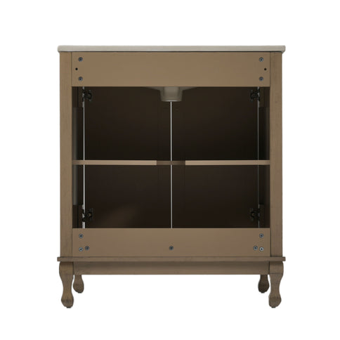 Vintage Double Sink Bathroom Vanity Set With Ceramic Sinks