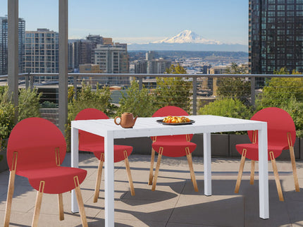 4 Piece Set Of Single Chairs With Long Table