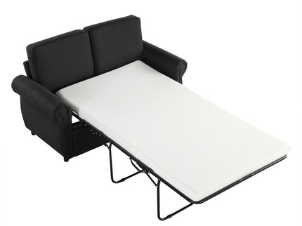 Pull Out Sofa Bed Loveseat Sleeper With Twin Size Memory Mattress With Two USB Ports For Living Room Spaces