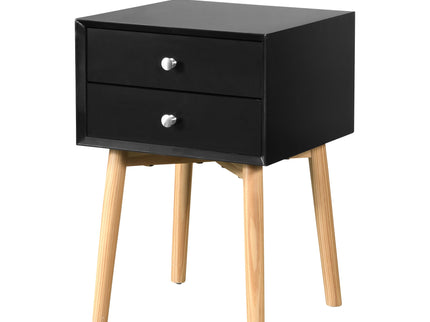 Bedside Table With 2 Drawers Mid-Century Modern Storage Cabinet For Bedroom