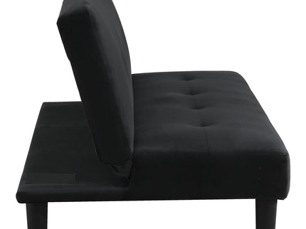 Boston - Tufted Convertible Sofa Bed Armless Design - Black