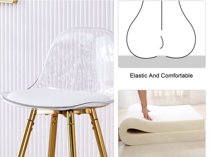 Stylish Upholstered Bar Chairs With Metal Leg