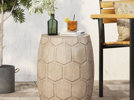 Outdoor Lightweight Concrete Side Table - Natural