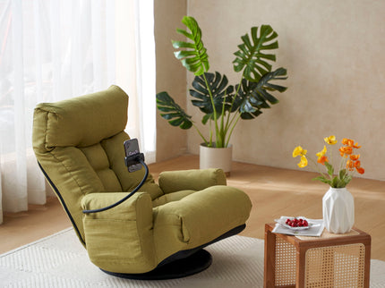 Adjustable Swivel Lounge Chair With 360 Degree Rotating Seat And Headrest Support