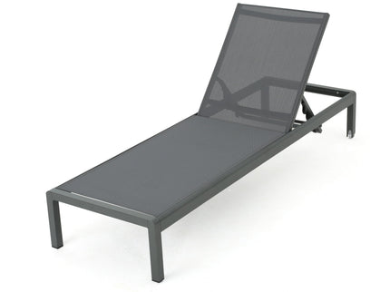 Outdoor Patio Chaise Lounge With 5 Reclining Positions