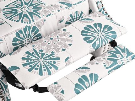 Push Back Recliner Chair Upholstered Recliner Armchair With Classic Wing Back And Solid Gourd-Shaped Legs