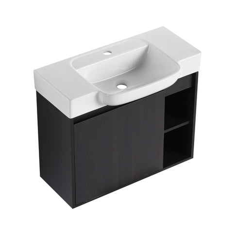 Wall Mounted Bathroom Vanity With Sink, Soft Close Door