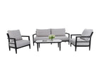 Gray / 4 Pc. Coffe Table, 2 Arm Chairs, Sofa