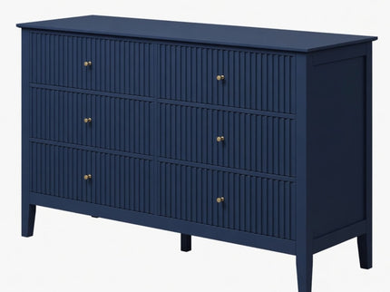Modern 6 Drawer Fluted Dresser