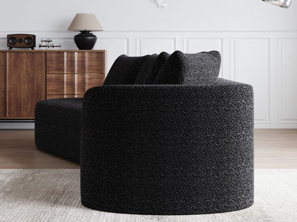 Upholstered Oversized Sectional Sofa, 4 Seater Extra Deep & Wide Seat Curved Cloud Couch With 4 Throw Pillows, Free Combination Living Room - Black