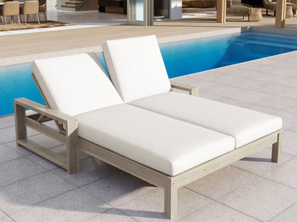 Outdoor Double Lounge Chair With 5 Position Adjustable Backrest