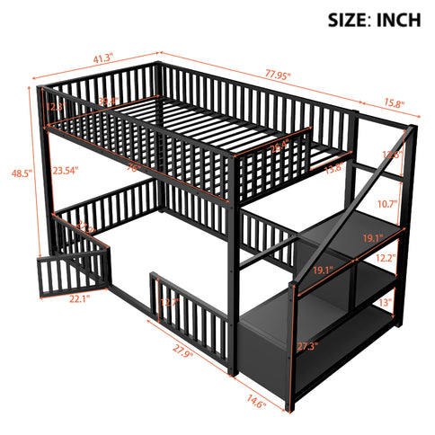 Bunk Bed With Storage Ladder, Compact Design
