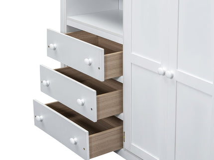 Loft Bed With Built In Wardrobe, Shelves And Drawers