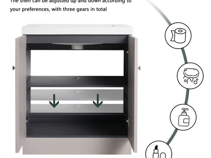 Modern Freestanding Bathroom Vanity With Soft Close Cabinet Doors