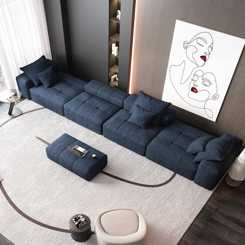 Modern Oversized Diy Combination Modular Sectional Sofa & Pillows