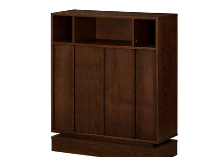 Fluted Sideboard Buffet Cabinet With 2 Doors And Adjustable Shelf, Storage Cabinet For Entryway