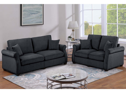 Contemporary 2 Piece Sofa Set With Matching Pillows