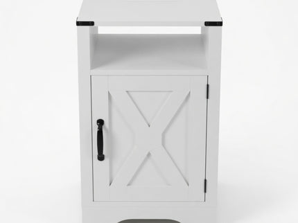Farmhouse Nightstand, Charging Station & Storage