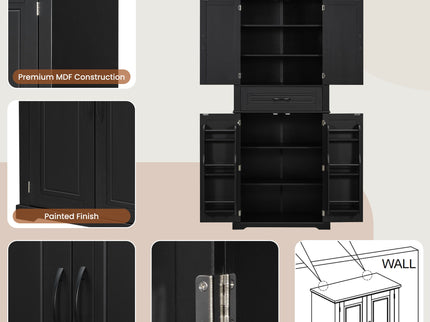 Bathroom Storage Cabinet With Multifunctional Storage Space, Drawer With Slide Rails, Adjustable Shelf