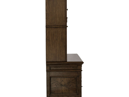 Stigham - 5 Drawer Credenza With Hutch - Oak