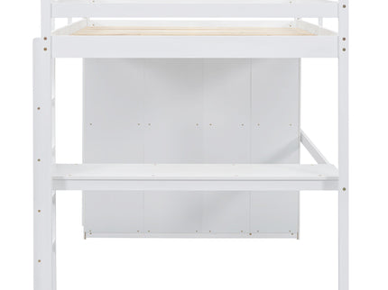 Loft Bed With Built In Wardrobe, Shelves And Drawers