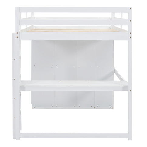 Loft Bed With Built In Wardrobe, Shelves And Drawers