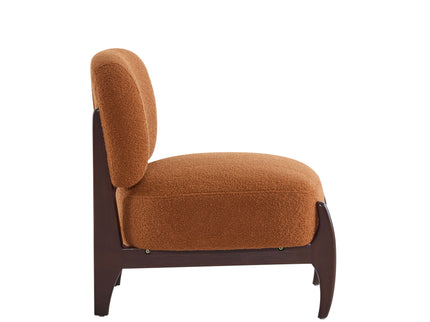 Modern Boucle Lounge Chair With Solid Wood Fram