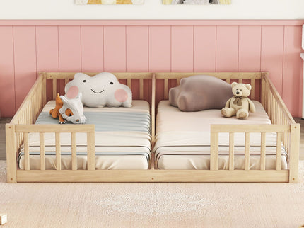 Double Floor Bed With Fence, Guardrails, Without Door