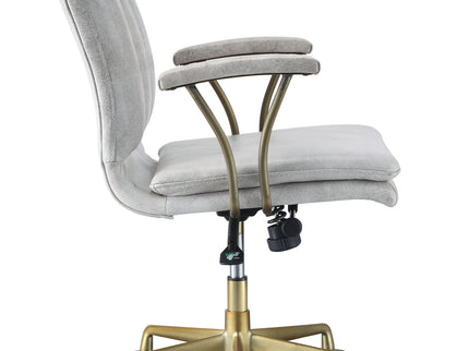 Damir - Vintage Top Grain Leather Office Chair - Antique White / Vintage