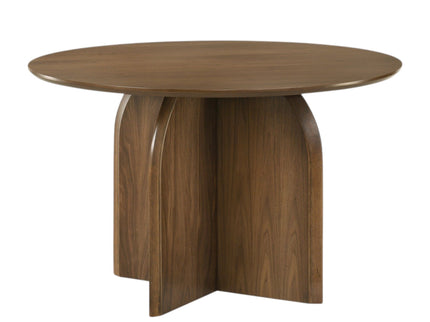 Delmon - Round Dining Table - Dark Walnut