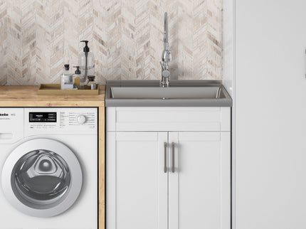 Hennessy - Deluxe Laundry Cabinet With Faucet And Stainless Steel Sink