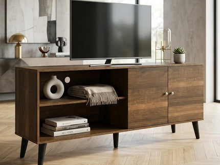 Amidon - TV Stand, With 2 Storage Shelves And 1 Cabinet