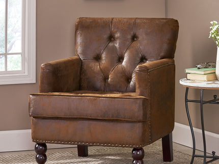 Vitality - Club Chair With Button Tufted Diamond Stitching And Turned Legs