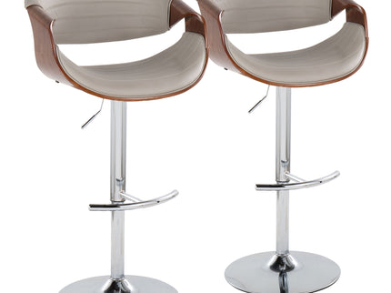 Symphony - Mid Century Modern Adjustable Barstool & Swivel With Rounded T Footrest (Set of 2)