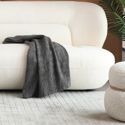 Modern Fashion Yp40116W Circular Curve Design Sofa, 4 Seater For Office & Bedroom - White