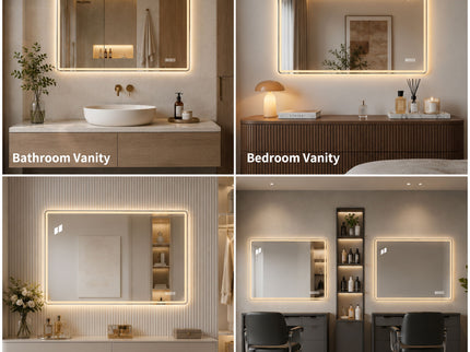 24" X 32" Rectangular Front Lighted And Backlit LED Bathroom Mirror With Anti Fog - Clear