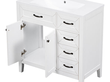 Modern Bathroom Vanity With Sink, Freestanding With Drawers And Doors